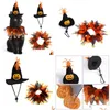 Cão vestuário roupas de halloween gato engraçado roupas de estimação role jogando terno bruxa chapéu abóbora colar festa ps2131 gota entrega casa jardim dhajn