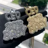 Iced Out CEO 80s Baby Letter Очаровательное Ожерелье с Веревочной Цепочкой Хип-Хоп Женщины Мужчины Полный Асфальтированный 5A Цирконий Ежедневный Подарочные Ювелирные Изделия