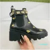 Designer Luxury Woman Ankle Boots Box Shoes Fashion Ladies Sylvie Ribbon Decorated Leathers Women Embroidered Leather