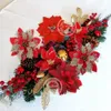 Рождественские украшения 5 шт. цветочные головки красочные блестящие порошки Xmas для украшения елки Noel Navidad принадлежности для сервировки стола 230907