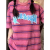 Deeptown koreansk stil randiga t-shirts kvinnor harajuku mode hippie överdimensionerad kort ärm topp preppy sweet casual tops kvinnlig