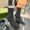 Stivale di design Stivaletti alla caviglia da donna Stivale con tacco invernale Martin Suola con plateau Lettera G Scarpe da donna bionde asdad