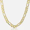 Pure Golds Chain Necklace Jewelry Plated 24k Gold 10mm Heavry Figaro Halsband för män 22inch264s