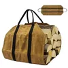 Sacos de armazenamento Saco de transporte para lareira lona lenha tote impermeável resistente log transportadora madeira com alças ao ar livre