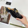 Zapatos de vestir de suela gruesa para mujer, mocasines clásicos con hebilla de Metal y doble letra de diseñador de lujo