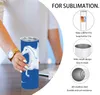 USA/CA Gros Vrac 20OZ Sublimation Blancs Gobelets Blanc Maigre Droit Isolé Tasse En Acier Inoxydable Avec Couvercle Et Paille