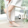 Women Socks 5 Pairs Half Soles Garter Belt Sponge Mat Sling Ice Silk BoatFemale Hollow Invisible Summer Sweat Absorbing Thin