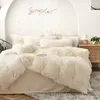 Bedding sets Bedding Set Luxury Winter Warm Thicken Mink Fleece Duvet Cover Bed Sheet and Pillowcases Quilt Cover Queen King Size 150x200cm 230908