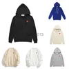 Mens Hoodies Moletons Mens Hoodies Moletons 22s Designer Play Commes Jumpers Des Garcons Carta Bordado Manga Longa Pulôver Mulheres Coração Vermelho Solto Sweate