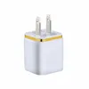 Dual USB Wall Charger Real 5V/1.2A Plating Edge US EU Plug for iPhone iPad Samsung Huawei LG Cellphones Universal Travel Charger 100pcs/up