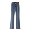 Jeans femmes solide bleu Sexy slim taille haute Jean Simple dames pleine longueur Cowboy Denim pantalon évasé automne vêtements CHD2309082 skynorthface