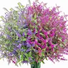 Decorative Flowers Artificial Lavender 9 Bundles Outdoor Fake For Decoration UV Resistant No Fade Faux Plastic Plants