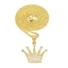 Подвески THE BLING KING из нержавеющей стали, кулон с короной для мужчин и женщин, блестящий кристалл в стиле хип-хоп, ожерелье, ювелирные изделия в стиле панк 230908