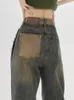 Pantalones vaqueros de mujer American High Street Estilo Vintage pantalones de cintura moda de primavera holgados Y2K pantalón de mezclilla de pierna ancha ropa femenina