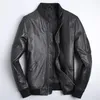 Bomber classico in pelle finta da uomo MA1 giacca in pelle da uomo nero slim air force cappotto in pelle di vacchetta top gun abbigliamento genuino 230908