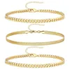 Charme pulseiras ouro cor barcelet conjunto design simples para mulheres na moda artesanal moda jóias cuba figaro cobra grânulos comprimento de corrente oty3n