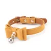 Hundhalsar Leases Bow Knot Collar Justerbar Luxury Cat Bell Pet Decorations Tie Metal Buckle For Cats Small Dogs 230907