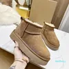 디자이너 Tazz Snow Winter Sheepskin Boots Ladies Platform Fur 슬리퍼 여성 2024