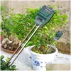 Andere Gartenbedarf 3 in 1 Bodenfeuchtigkeitsmesser Thermometer PH-Tester Detektor Wasserfeuchtigkeit Lichttestsensor für Pflanze F Dhgarden Dhpsj