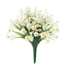 Decorative Flowers 4 Bunches Outdoor Artificial Daisy Shrubs Plastic Greenery Indoor And Hanging Long Stems For Vases