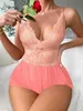 Sexig pyjamas Soly Hux Women's Lace Teddy Underwear Thin Shoulder Strap Bodysuit Doll Pajamaslf230908