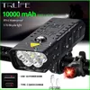 Fietsverlichting 10000mAh Licht USB Oplaadbaar 5000 Lumen Koplamp 6T6 LED Super Bright Zaklamp Voor- en achterkant Achterlicht 230907