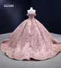 Flower Evening Dresses Pink Off Shoulder Ball Gown Sweetheart Women Dresses SM222160