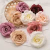 Faux Floral Greenery 30pcs/Lot 9cm-10CM Large White Rose Artificial Silk Flower Heads DIY Wedding Decoration Wreath Scrapbooking Craft Fake Flowers 230907