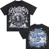 Męskie tshirts hellstar bawełny tshirt moda czarne mężczyźni designerskie ubrania kreskówka grafika punk rock tops Summer High Street Streetwear 230907