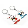 Keychains HSIC 2 Styles Cuphead Keychain Metal Cup Head Key Ring Car Holder Anime Figure Chains For Men Women Llavero HC12779 Fred281q