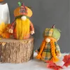 Kerstversiering Herfst Gnome Pompoen Zonnebloem Zweedse Elf Dwerg Pluche Ornamenten voor Huis Herfst Thanksgiving Decor 230907