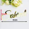 Other Event Party Supplies Custom Acrylic Mirror Gold Baby Name Sign Personalized Wood Wedding Birthday Party Baptism Shop Sign Nursery Wall Decoration 230907