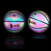 Palline luminose da basket in pelle PU allenamento riflettente arcobaleno colorato per giochi da interni ed esterni Donna Uomo Accessorio sportivo 230907