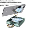 Luxury Ultra Thin Hybrid Vogue Phone Case för Samsung Galaxy Z Folding Flip5 5G Robust Full Protective Solid Color Membrane Bracket Fold med ringhållare