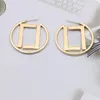 Kvinnor Hoops örhängen Fashion Womens Big Circle Diamond Simple Earring Rhinestones smycken Luxur Designer Earring Letters Stud Gol328p