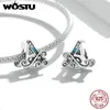 Charms Wostu 925 Sterling Silver Vintage Letter A M Rainbow Charms Beads قلادة تناسب القلادة الأصلية للنساء المجوهرات 230908