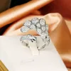 Choucong varumärke bröllopsringar lyxiga smycken 925 sterling silver pave 5a kubik zirkon cz diamantparty ädelstenar handgjorda lovar fågelkvinnor öppna justerbar ring