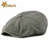 Berets Casual Eightblade Cap Octagonal Hats For Men sboy Caps Painters Cotton Herringbone Flat Gavroche 5860cm 230907