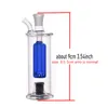 Karanlık Led Mini Cam Bong Su Dab teçhizat bongs boru kalın pyrex baş nargile 10mm yağ brülör kase ve silikon saman ile sigara içmek