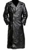 Similicuir pour hommes, uniforme militaire classique allemand de la seconde guerre mondiale, manteau d'officier en cuir véritable noir, 230907