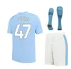 23/24 Kits de football HAALAND Survêtements Maillots de football GREALISH STERLING MANS VILLES MAHREZ DE BRUYNE FODEN Kit ENFANTS Gardien de but pour garçons