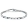 Quality 4A Entire 3mm 4mm CZ Tennis Bracelet In Real Solid 925 Sterling Silver Classial Jewelry 2pcs Lot264U