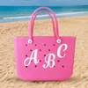 Accessoires voor schoenonderdelen Bedel voor Bogg Bag Decoratieve letters Schattig alfabet Letter inzetstukken Diy Personaliseer uw handtas Wit C D Otzur