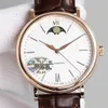 40MM case 11MM Thin Moon moonphase working Leather Strap automatic cal 35800 movement men watch wristwatch business simple shirt w312T