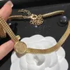 Designer jewelry necklace Disk Snake Bone Chain Necklace Brass Material Versatile Small Fragrance Coin Double Neck High Quality