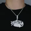 Подвески Iced Out Bling Letter Hustla Кулон Ожерелье Позолоченный Полный CZ Циркон Деньги Шарм Мужская Мода Хип-Хоп Ювелирные Изделия 230908