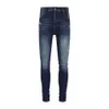 Fashion High Mens Amiirii Jean 2024 Demin Purple Street Jeans Fashion Brand Patch Classic Slim Fit Small Foot Men D12A