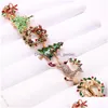 Napkin Rings Fashion Christmas Alloy Cartoon Bell Snowflake Elk El Decoration Diamond Napkins Holders Drop Delivery Home Gar Dhgarden Dhhxv