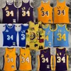 1996-97 Basketball # 34 Jersey Retro 1999-00 Jaune Purple Bleu 2001-02 Jerseys Man Classic Breathable Sports