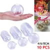 Christmas Decorations 10Pc Transparent Ball Plastic Trees Open Box Bauble Ornament Wedding Gift Present Party Home Decoration 230907